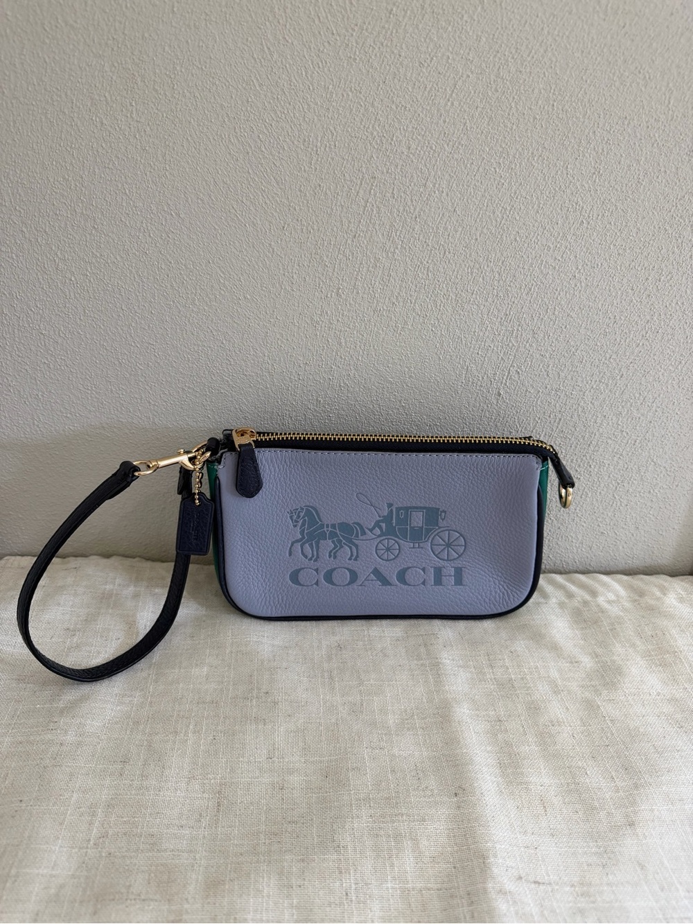 Coach Nolita 19 Horse and Carriage Colorblock Mini Bag Wristlet in Twilight - Picture 2 of 11